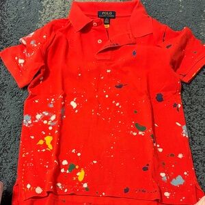 Polo by Ralph Lauren Red Paint-Splatter Kids Polo